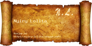 Nyiry Lolita névjegykártya